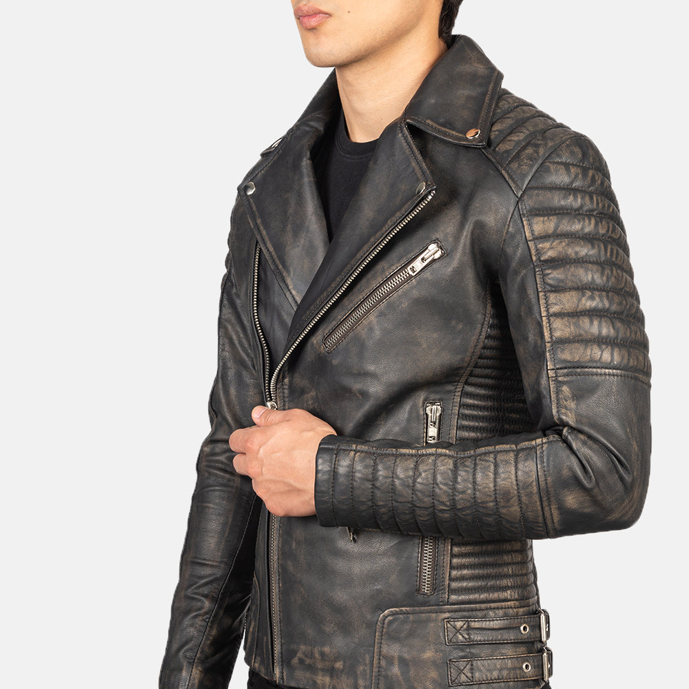 
Armand Vert Veste Motard en Cuir pour Homme – alternate product view 5