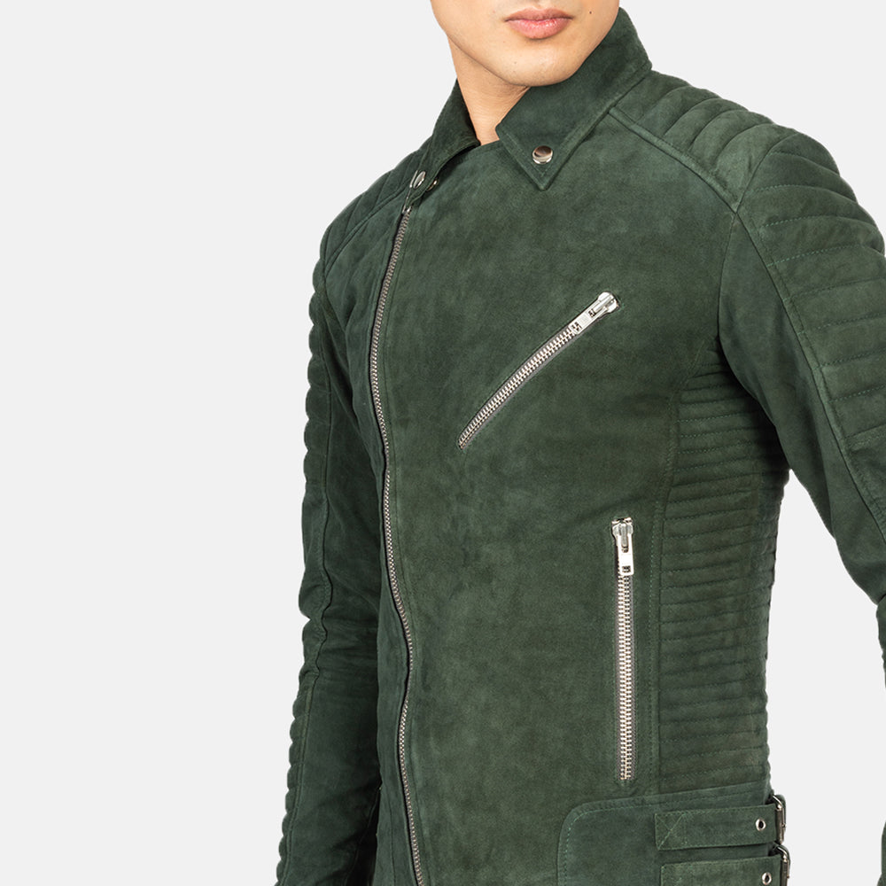 
Armand Vert Veste Motard en Cuir pour Homme – alternate product view 6