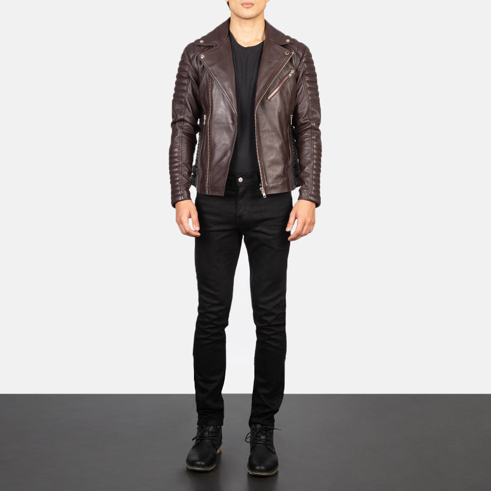 
Armand Vert Veste Motard en Cuir pour Homme – alternate product view 3