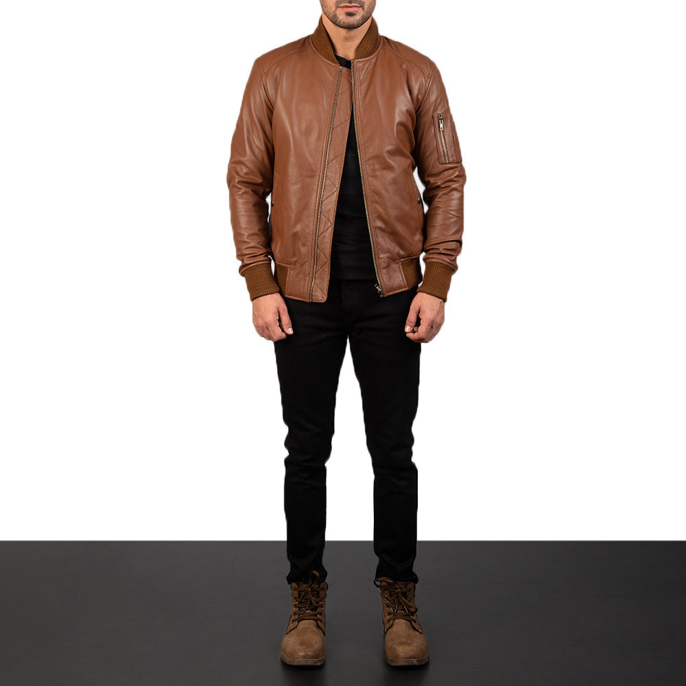 
Bomia MA-1 Blouson Bombardier en Cuir pour Homme – alternate product view 3