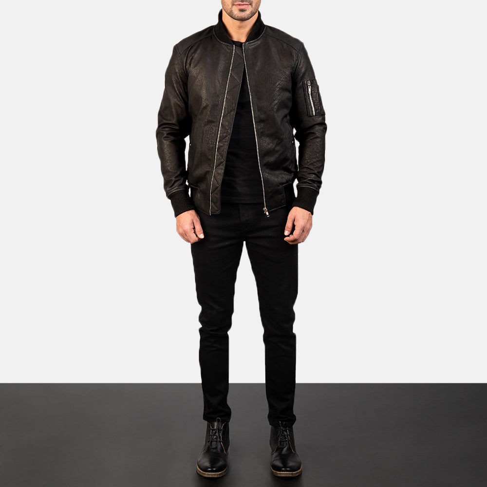 
Bomia MA-1 Blouson Bombardier en Cuir pour Homme – alternate product view 2