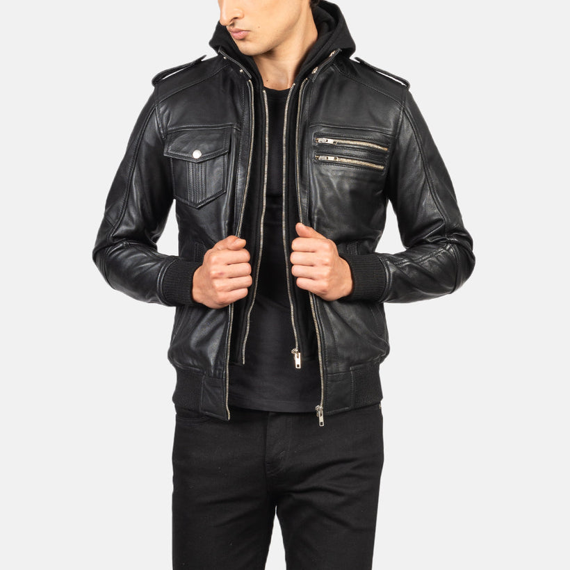 Bravado Blouson Bomber en Cuir pour Homme