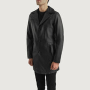 Black Cowhide leather Blazer - Vue de dos avec coupe ajustée aux épaules &amp; ourlet soigné