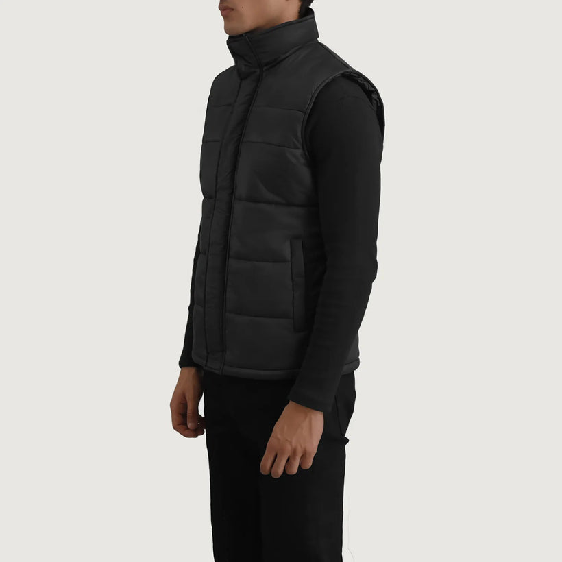 Bryan Noir Puffer Vest pour Homme