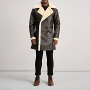 
Charles Manteau en Cuir Marron Shearling Manteau en Cuir pour Homme – alternate product view 3