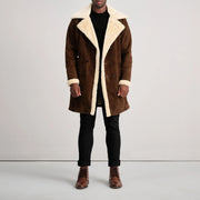 
Charles Manteau en Cuir Marron Shearling Manteau en Cuir pour Homme – alternate product view 3