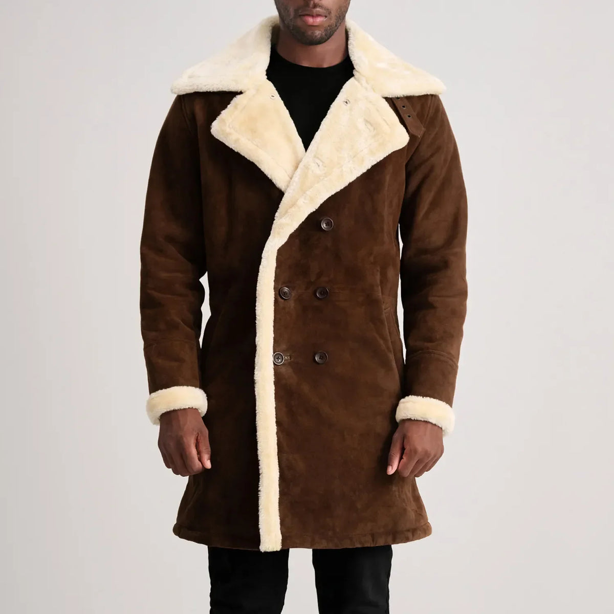 
Charles Manteau en Cuir Marron Shearling Manteau en Cuir pour Homme – alternate product view 4