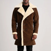 
Charles Manteau en Cuir Marron Shearling Manteau en Cuir pour Homme – alternate product view 4