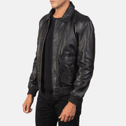 Brown Goatskin Suede Bomber Jacket - Vue de dos avec coupe ajustée aux épaules &amp; ourlet soigné
