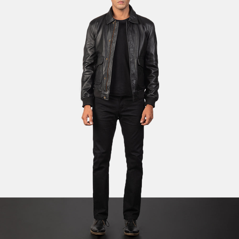 Men's Coffmen Brown Suede A2 Bomber Jacket - Vue de profil avec coupe de manche ergonomique