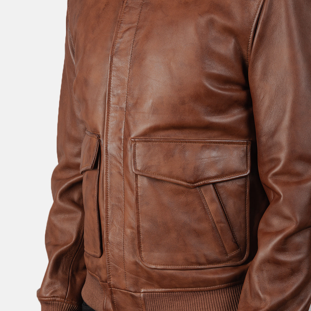 Coffmen Blouson Bomber en Cuir pour Homme – Vue produit alternative 6