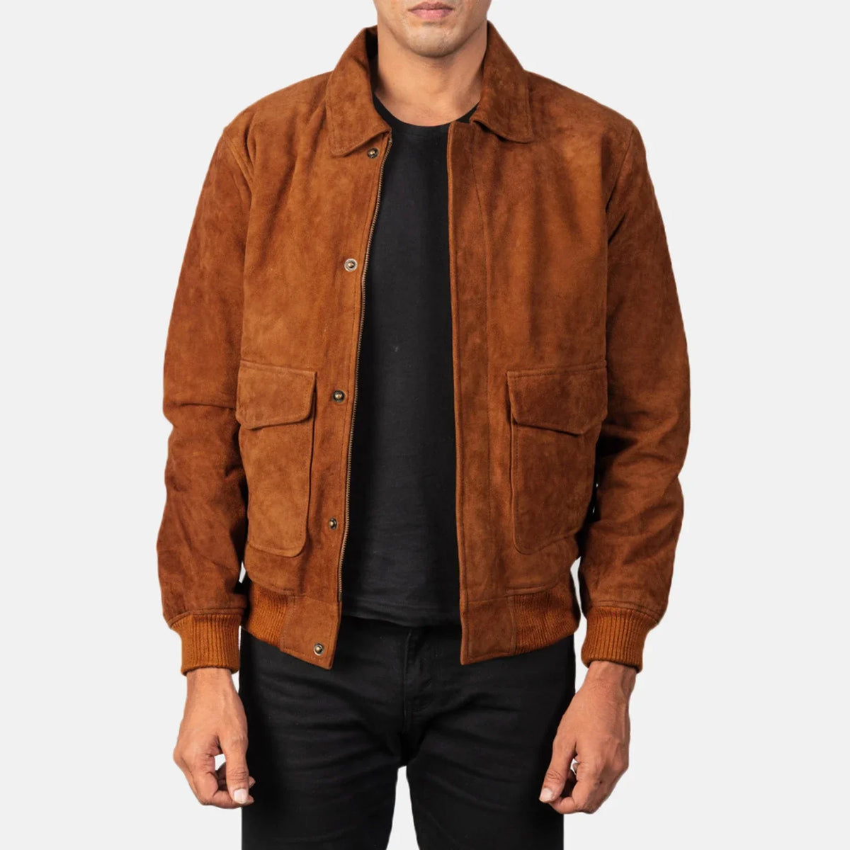 Coffmen Blouson Bomber en Cuir pour Homme – Vue produit alternative 1