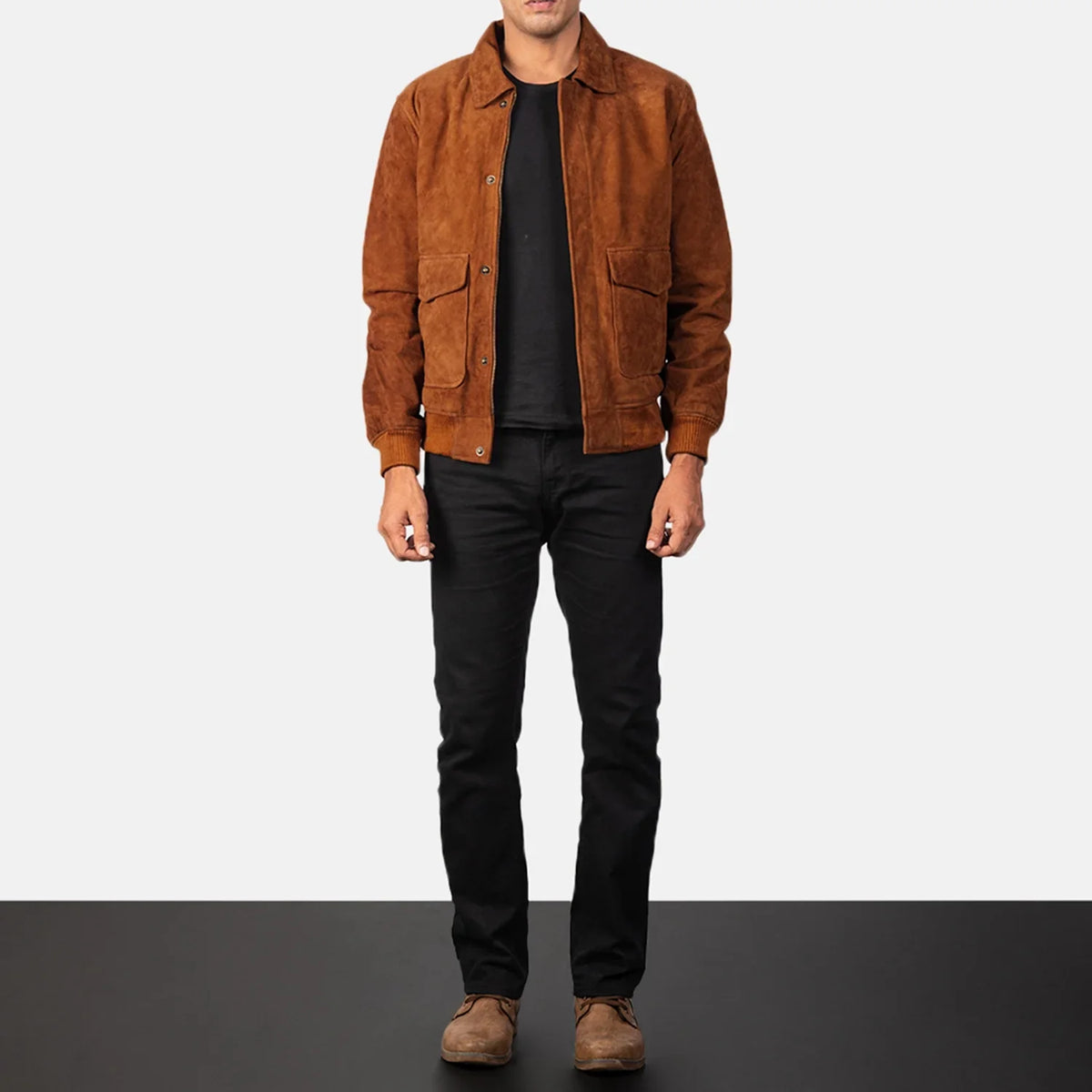 Coffmen Blouson Bomber en Cuir pour Homme – Vue produit alternative 3