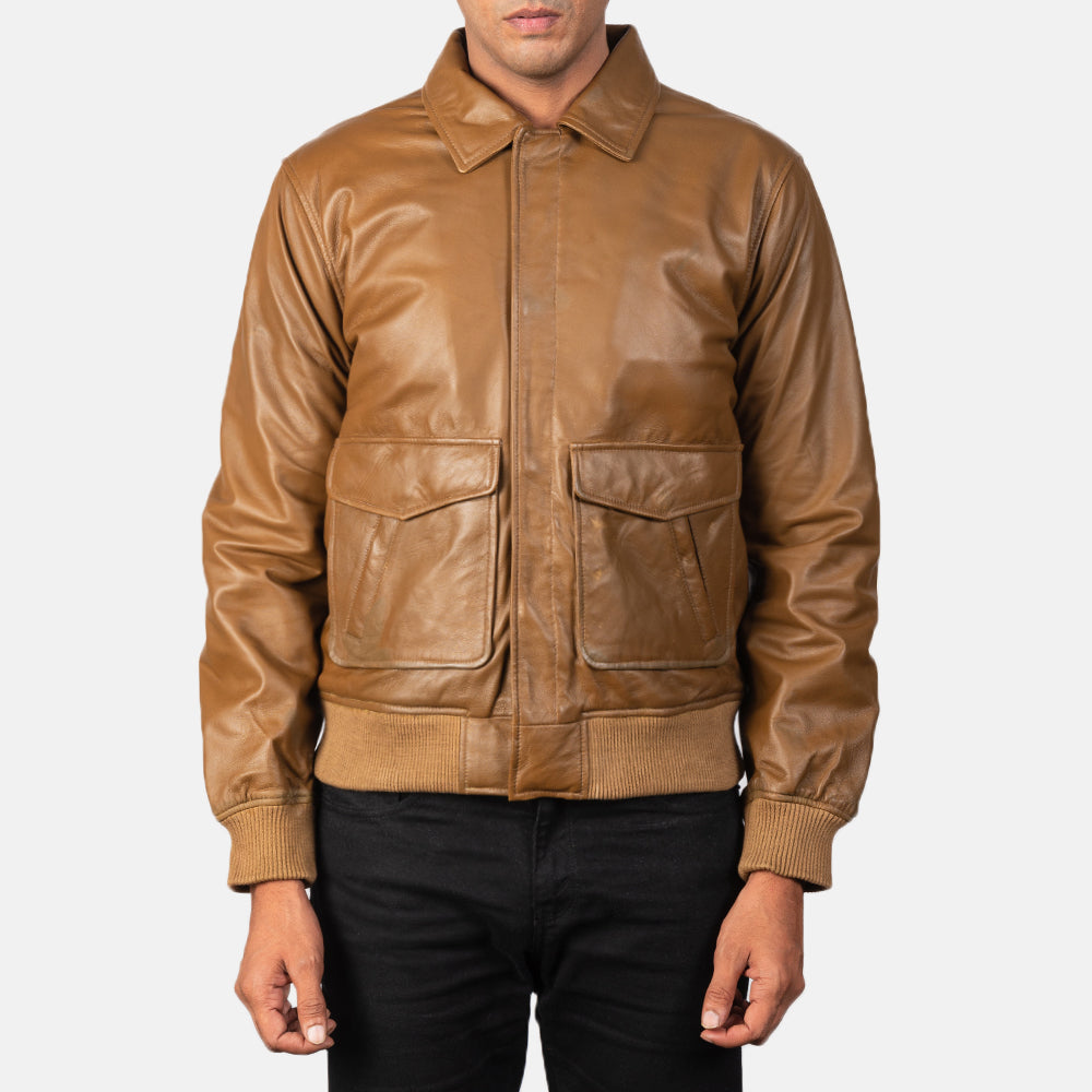 Coffmen Blouson Bomber en Cuir pour Homme – Vue produit alternative 3