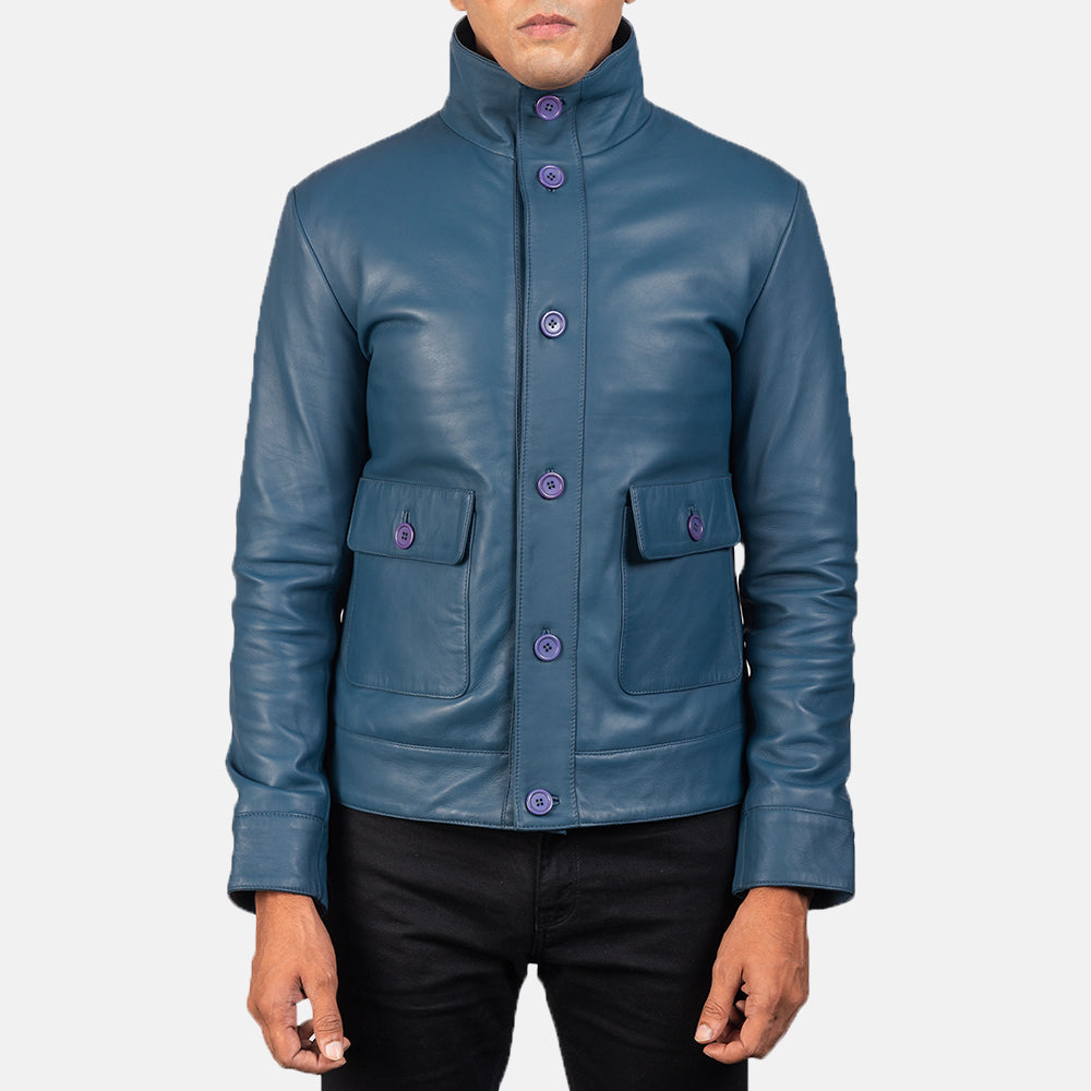 Columbus Blouson Bomber en Cuir pour Homme – Vue produit alternative 4