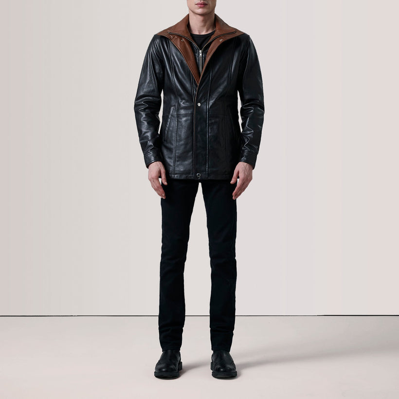 Connor Manteau en Cuir pour Homme