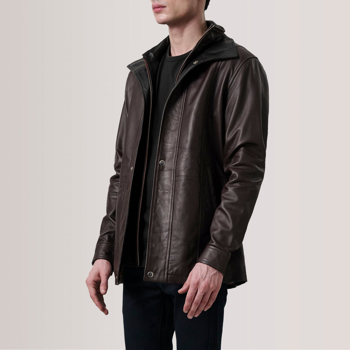 Connor Manteau en Cuir pour Homme – Vue produit alternative 3