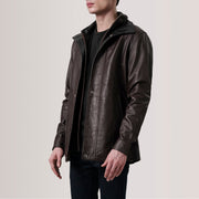 Connor Manteau en Cuir pour Homme – Vue produit alternative 3