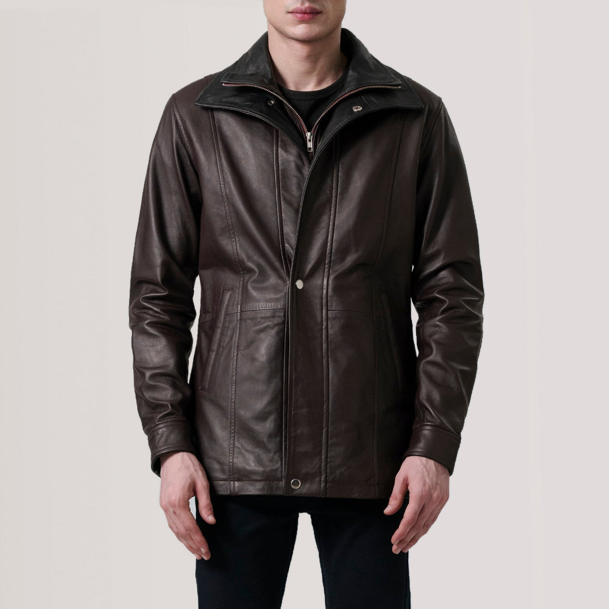 Connor Manteau en Cuir pour Homme – Vue produit alternative 5