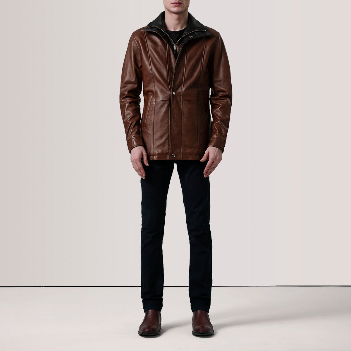 Connor Manteau en Cuir pour Homme – Vue produit alternative 2