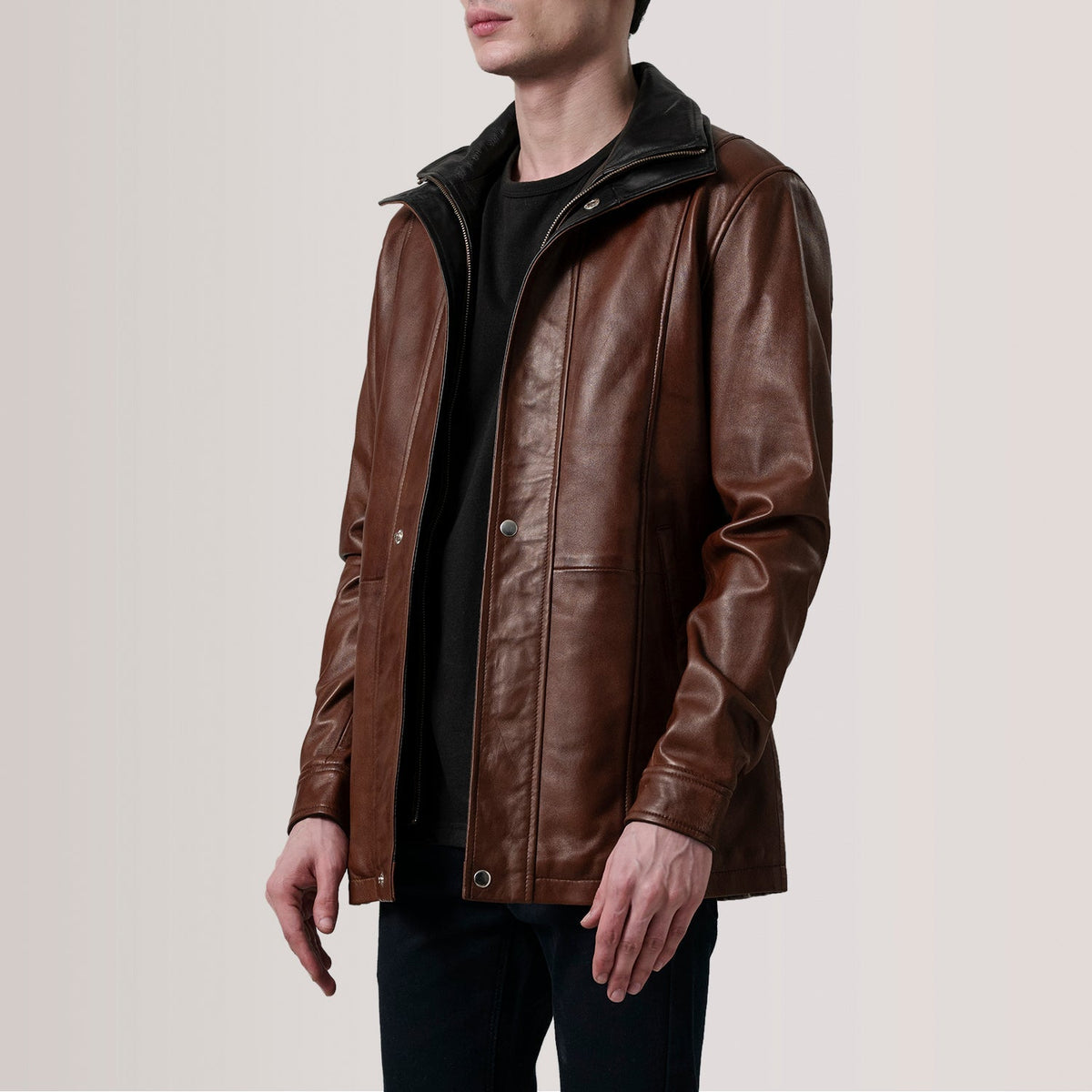 Connor Manteau en Cuir pour Homme – Vue produit alternative 3