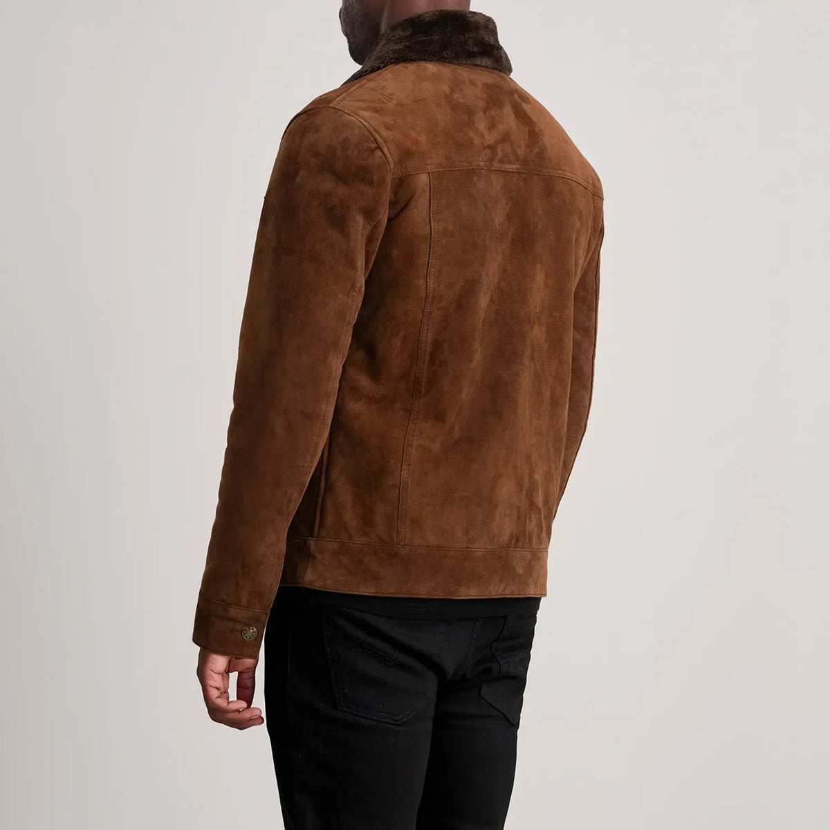 Authentic Goatskin Suede with Suede Finish Grain Texture &amp; Heavy-Duty Seam Stitching Detail