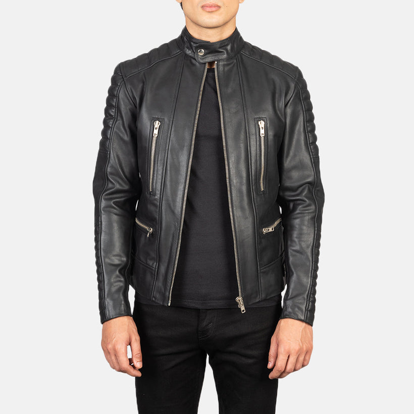 Damian Veste Motard en Cuir pour Homme