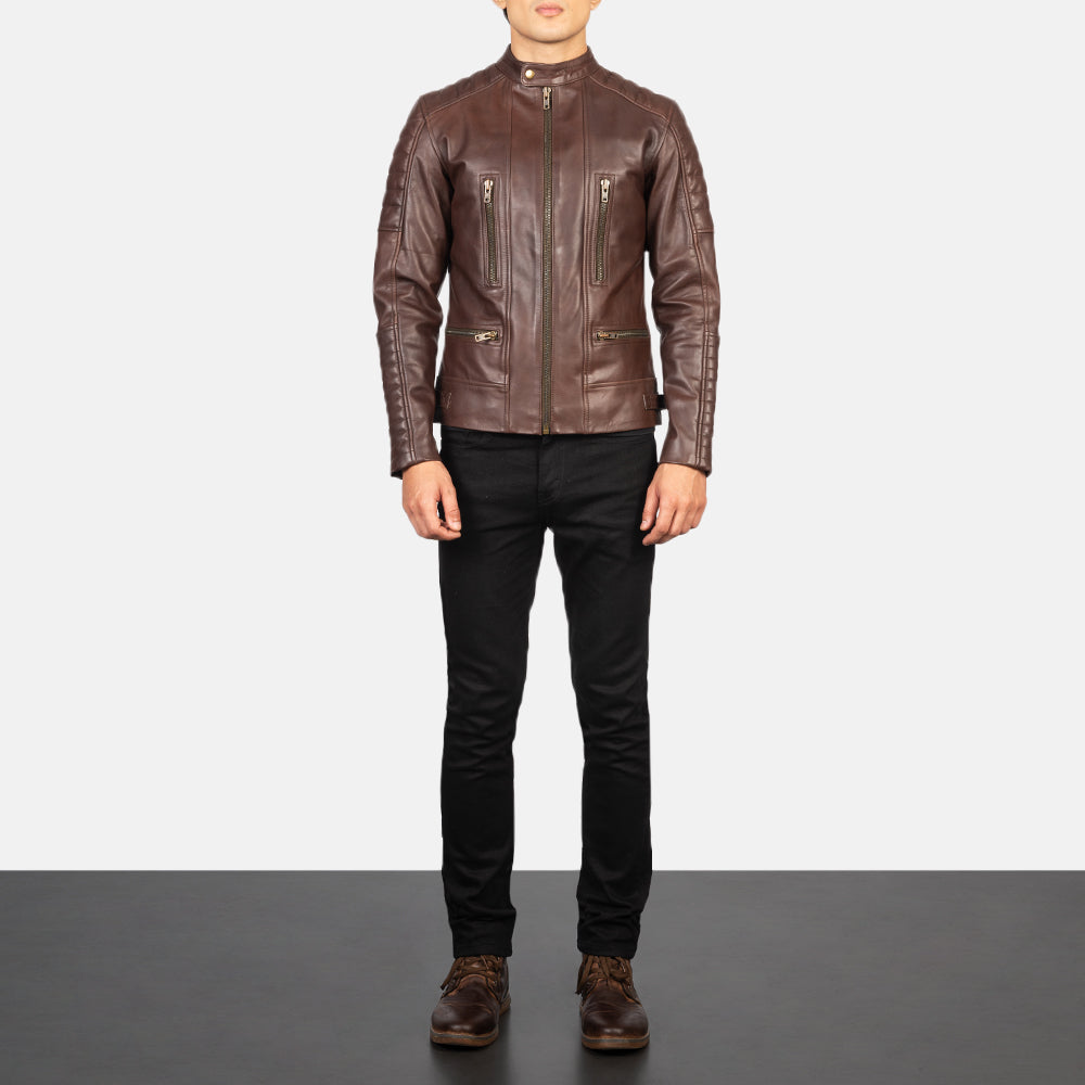 Damian Veste Motard en Cuir pour Homme – Vue produit alternative 3
