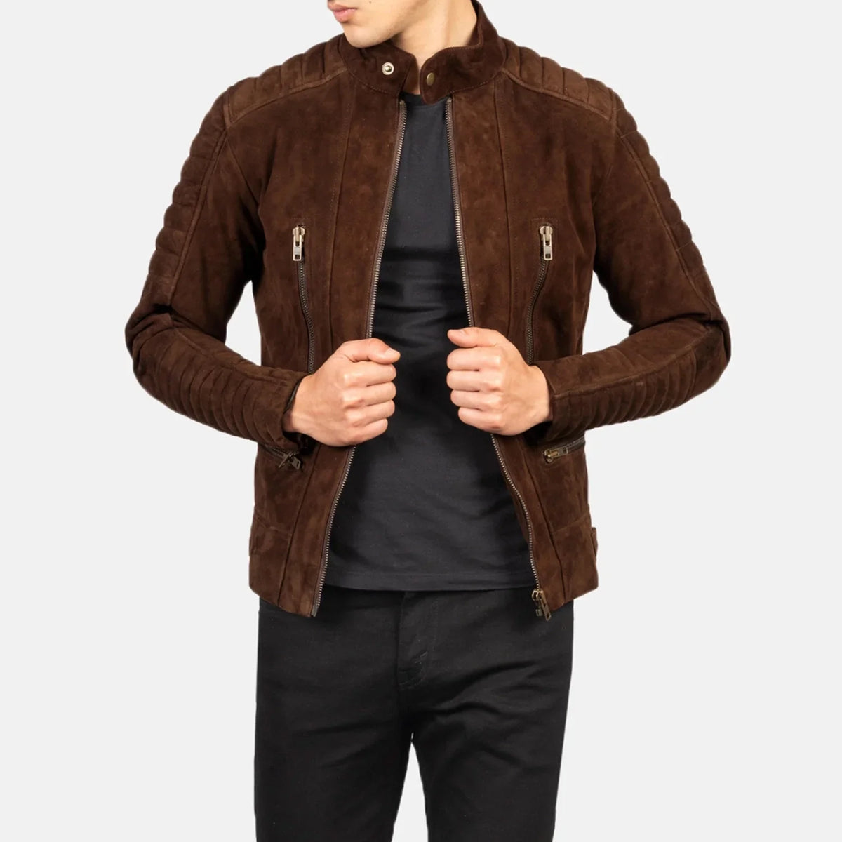 Damian Veste Motard en Cuir pour Homme – Vue produit alternative 1