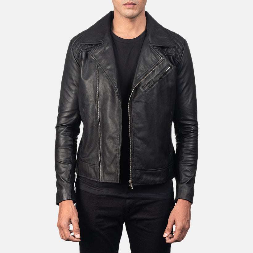 Danny Matelassé Veste Motard en Cuir pour Homme