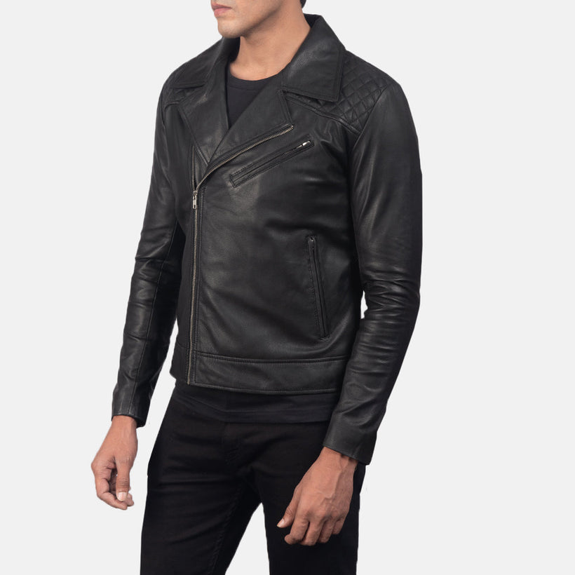 Danny Matelassé Veste Motard en Cuir pour Homme