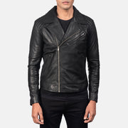 Men's Danny Quilted Brown Leather Biker Jacket - Vue de profil avec coupe de manche ergonomique