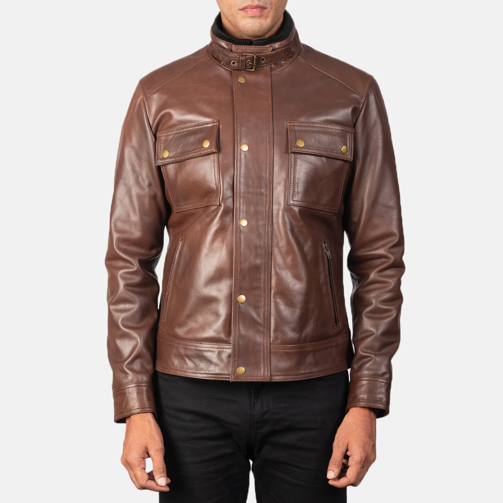 Darren Veste Motard en Cuir pour Homme – Vue produit alternative 4