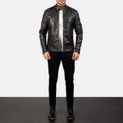 Dean Noir Veste Motard en Cuir pour Homme - Vue de profil avec coupe de manche ergonomique