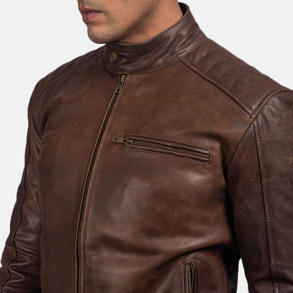 Dean Noir Veste Motard en Cuir pour Homme – Vue produit alternative 6