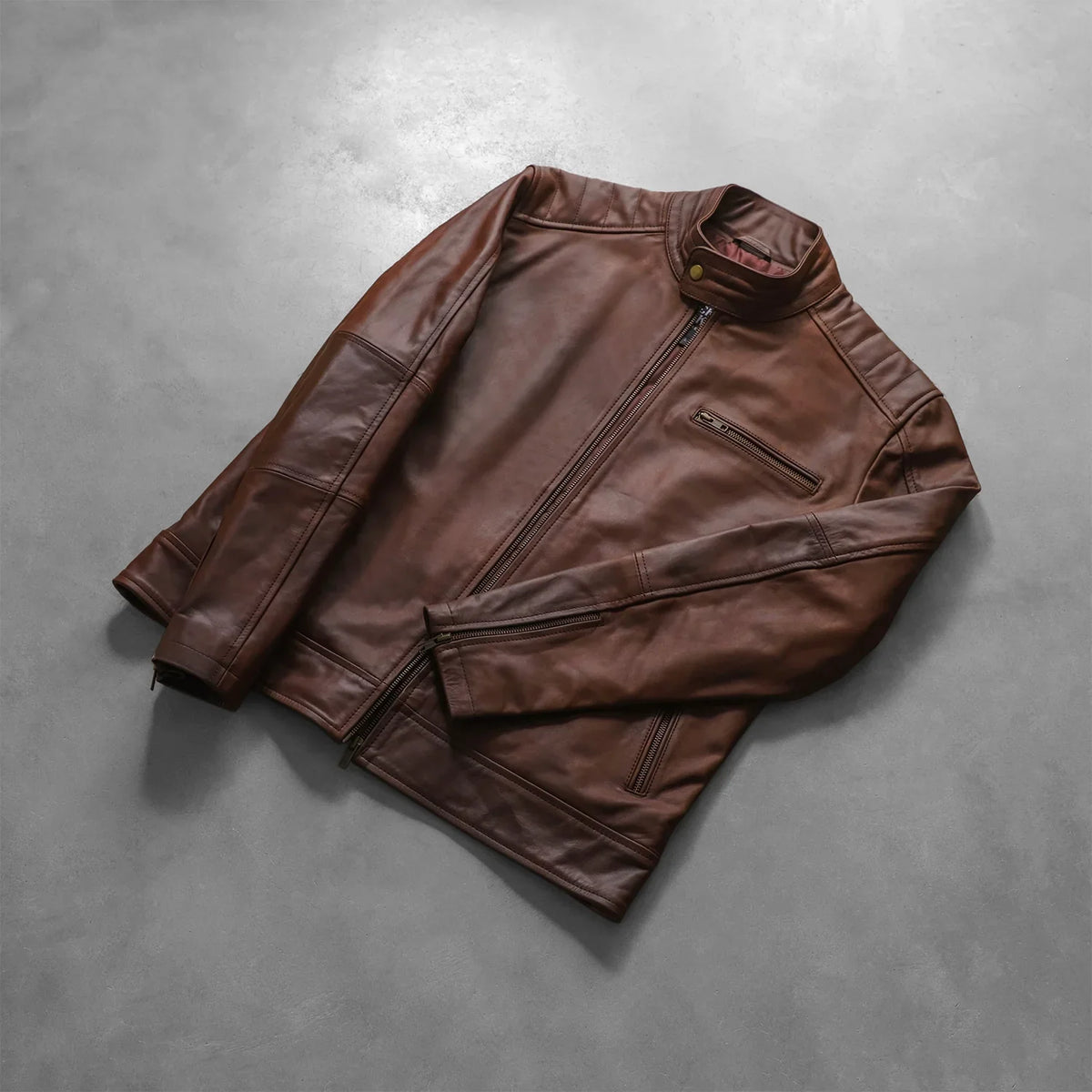 Dean Noir Veste Motard en Cuir pour Homme – Vue produit alternative 7