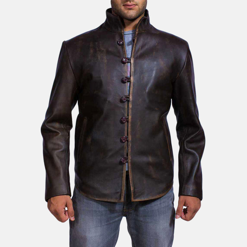 Drakeshire Marron Veste en Cuir pour Homme