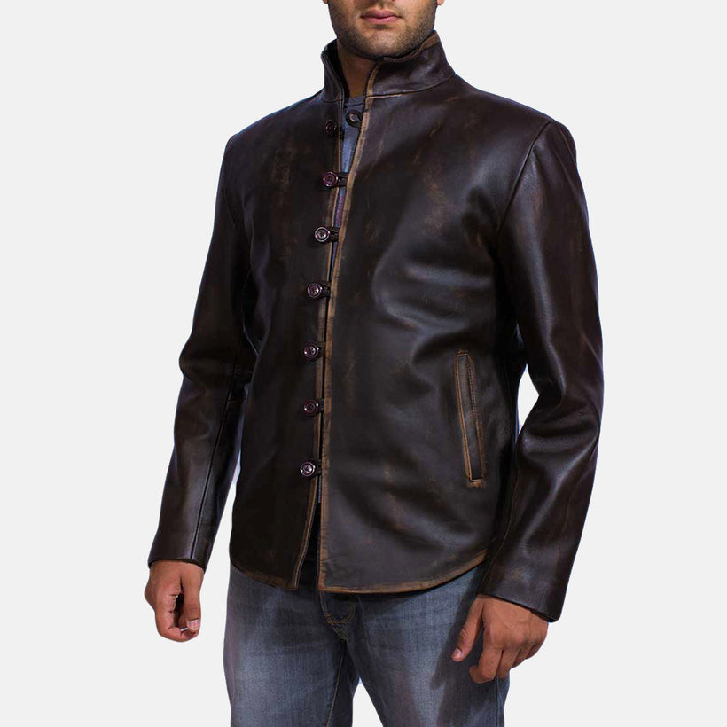 Drakeshire Marron Veste en Cuir pour Homme