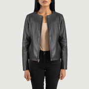 
Elixir Collarless Veste en Cuir pour Femme – alternate product view 1