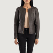
Elixir Collarless Veste en Cuir pour Femme – alternate product view 1