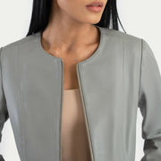 
Elixir Collarless Veste en Cuir pour Femme – alternate product view 5