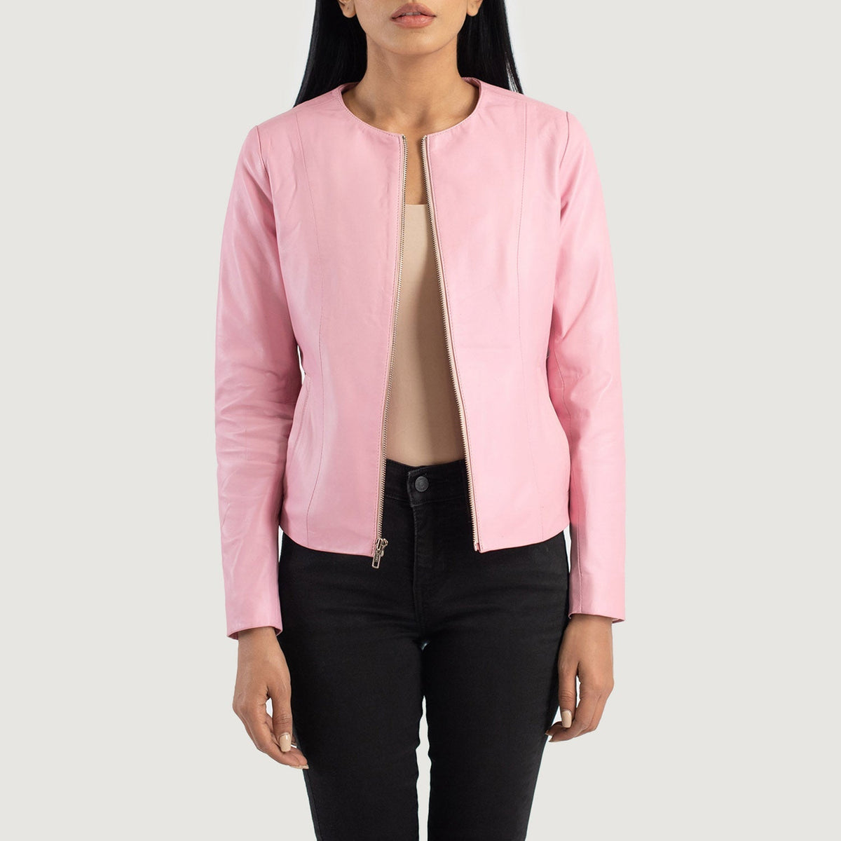 
Elixir Collarless Veste en Cuir pour Femme – alternate product view 1