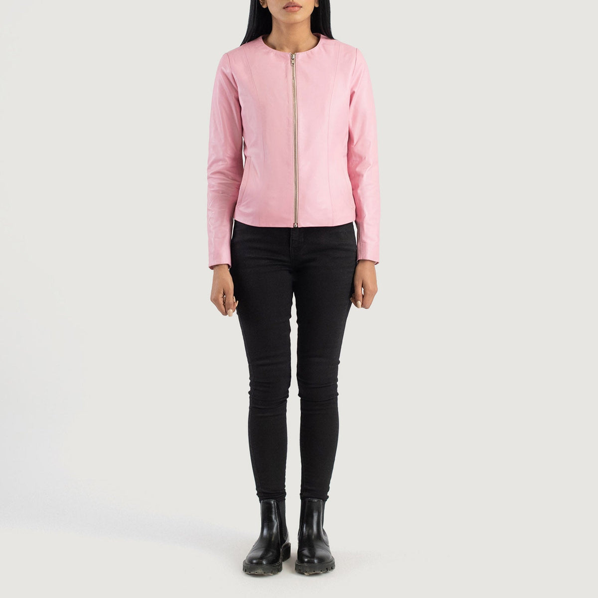 
Elixir Collarless Veste en Cuir pour Femme – alternate product view 3