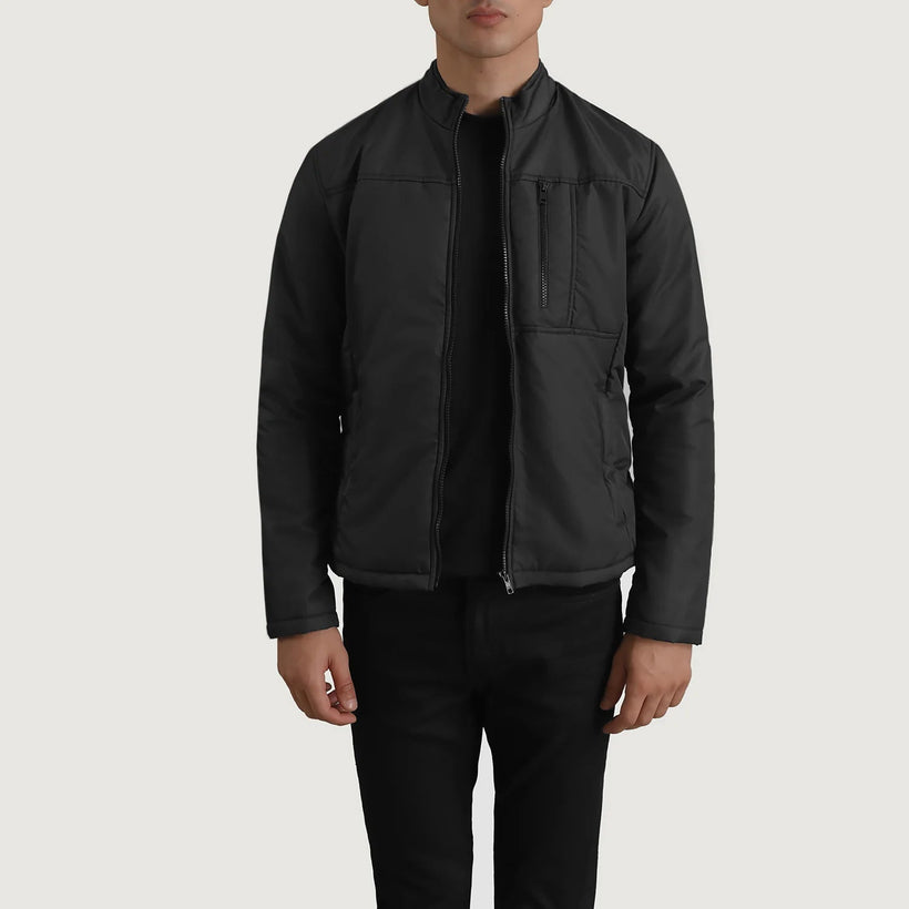 Elliot Noir Lightweight Veste en Cuir pour Homme