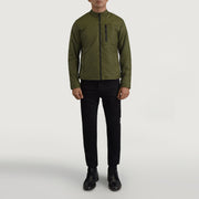 Elliot Vert Lightweight Veste en Cuir pour Homme - Vue de profil avec coupe de manche ergonomique