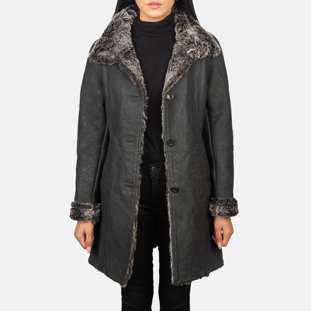 
Erica Shearling Manteau en Cuir pour Femme – alternate product view 1