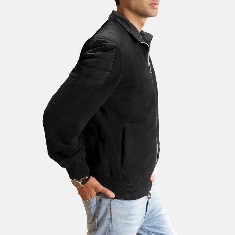 Ethan Hybrid Suede Blouson Bomber en Cuir pour Homme