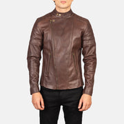 Faisor Mocha Veste Motard en Cuir pour Homme – Vue produit alternative 5