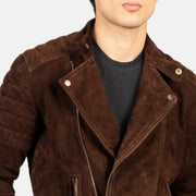 Faisor Mocha Veste Motard en Cuir pour Homme – Vue produit alternative 6