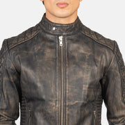 Fernando Matelassé Veste Motard en Cuir pour Homme – Vue produit alternative 6